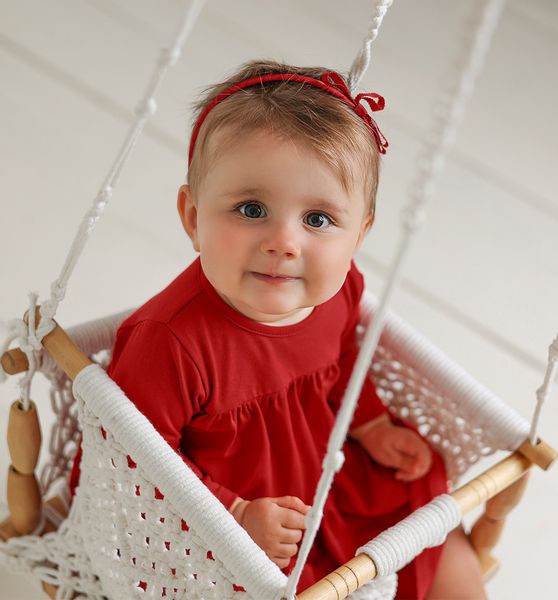 Sukienka niemowlęca z przeszyciami czerwona 62 