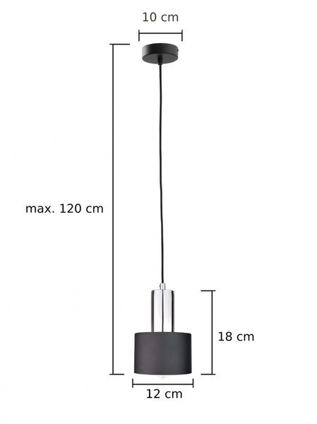 Lampa wisząca 1xE27 LUCE BLACK SILVER zdjęcie 4
