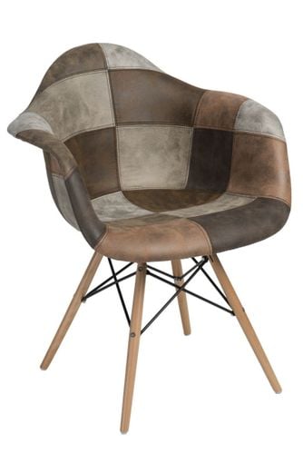 Krzesło p018w patchwork beżowo brązowy na Arena.pl
