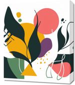 Obraz 50x60cm Kolorowa Abstrakcja Botaniczna