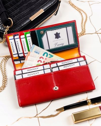 Damski portfel skórzany portmonetka RFID STOP duży pojemny Cavaldi na Arena.pl