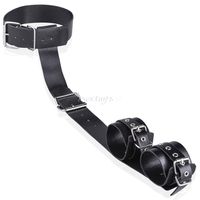 Skórzana Uprząż Na Szyję I Nadgarstki Kajdanki