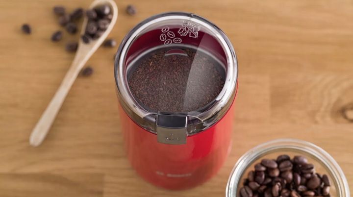 ELEKTRYCZNY MŁYNEK DO KAWY BOSCH TSM6A014R CZERWONY 180W SUPER MOC 150g/min zdjęcie 11