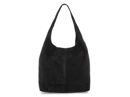 Włoska Torebka worek Skórzana zamsz Naturalny musztarda U35 na Arena.pl