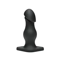 doc johnson plug 2w1 anatomiczny, sil-a-gel, elastyczny, czarny