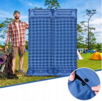 2x DMUCHANA MATA MATERAC Z WBUDOWANĄ POMPKĄ DWUOSOBOWA KARIMATA ULTRA LEKKA
