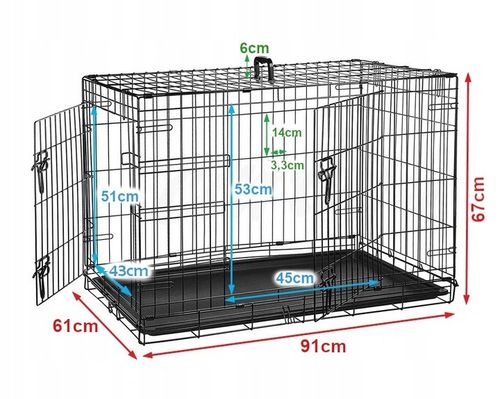 KLATKA METALOWA KENNELOWA TRANSPORTER DLA PSA KOTA ZWIERZĄT XL na Arena.pl