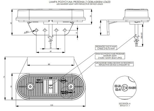 Lampa LED obrysowa biała wisząca (LD623) na Arena.pl