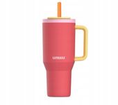 Kubek termiczny z teleskopową słomką Kambukka Rio 0,95l Pink Papaya