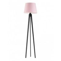 Lampa podłogowa CURACAO abażur jasny różowy stelaż hebanowy