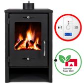 PIEC KOZA KOMINKOWY KOMINEK STALOWY EKO LEO SZAMOT CZUJNIK DYMU I CZADU