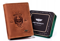 portfel męski bez zapięcia z naturalnej skóry nubukowej - peterson