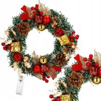 STROIK ŚWIĄTECZNY LED WIANEK DEKORACYJNY ŚWIECĄCY OZDOBA NA DRZWI 30 cm