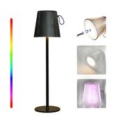 Bezprzewodowa Lampa Stołowa LED RGB Czarna Wodoodporna IP54 Regulowana