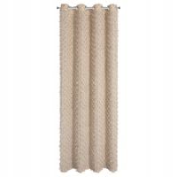 Elegancka zasłona gotowa AURELIA Eva Minge 135x250 beżowa pompony glamour