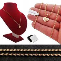 ZŁOTY DAMSKI NASZYJNIK SINGAPUR + SERCE ŁAŃCUSZEK 18K NA PREZENT DLA NIEJ