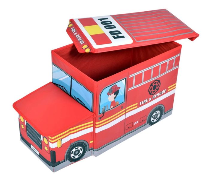 Pufa pojemnik wóz strażacki - czerwony zdjęcie 4