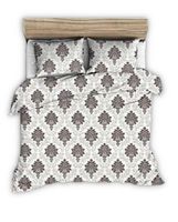 Pościel z kory 160x200 biała w beżowy orientalny wzór