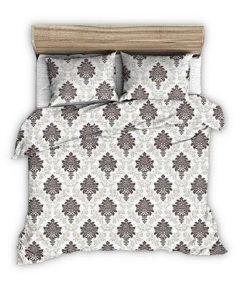 Pościel z kory 160x200 biała w beżowy orientalny wzór zdjęcie 1