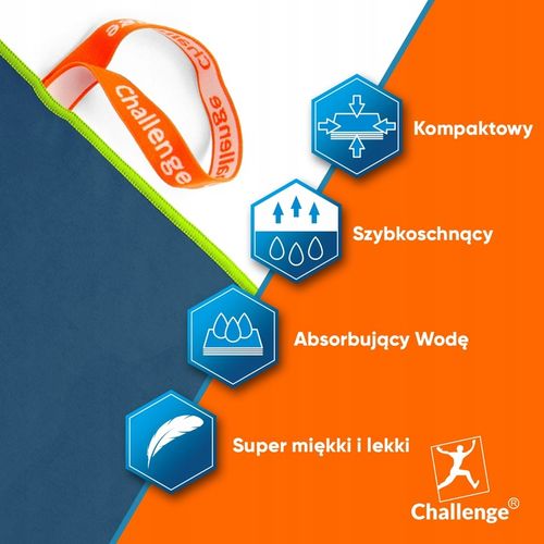 RĘCZNIK Z MIKROFIBRY 80x150 cm GRANATOWY zielona nitka NEW na Arena.pl