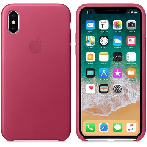 Apple iPhone X Leather Case - Pink Fuchsia na Arena.pl