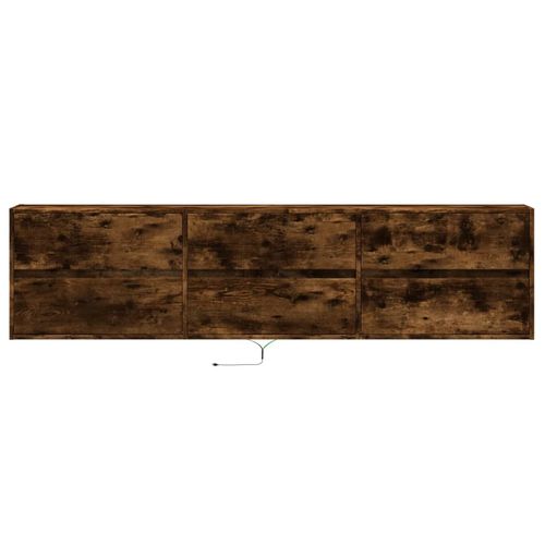 Ścienna szafka pod TV, z LED, przydymiony dąb, 180x31x45 cm na Arena.pl