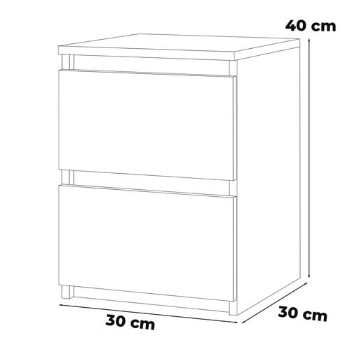Szafka Nocna Mała Wąska Z 2 Szufladami Dąb Wenge Stolik Do Sypialni Salonu na Arena.pl