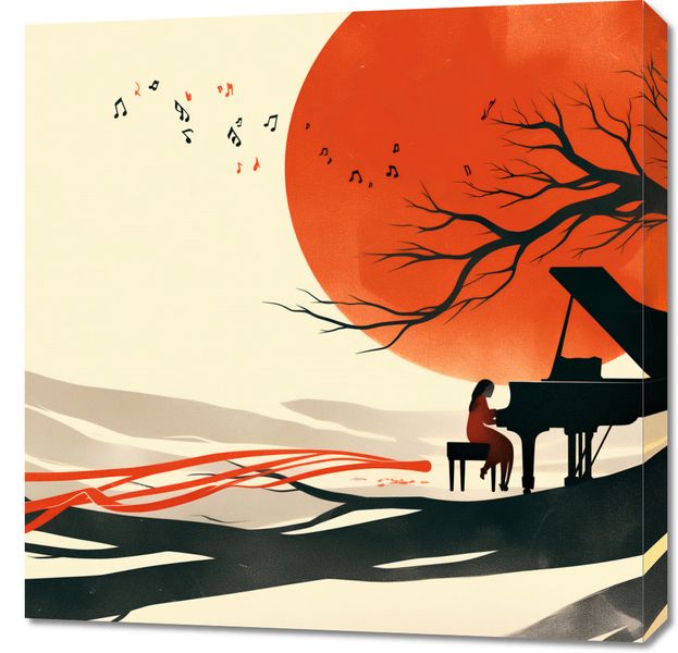 Obraz 70x70cm Pianistka zdjęcie 1