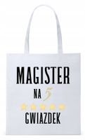 Torba Biała Eco Shopper Dla Magistra Prezent Z Nadrukiem Ze Zdjęciem