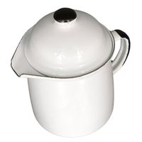 Dzbanek Emaliowany 0,5 l Biały z Dekielkiem do Mleka Sosów Herbaty Handmade