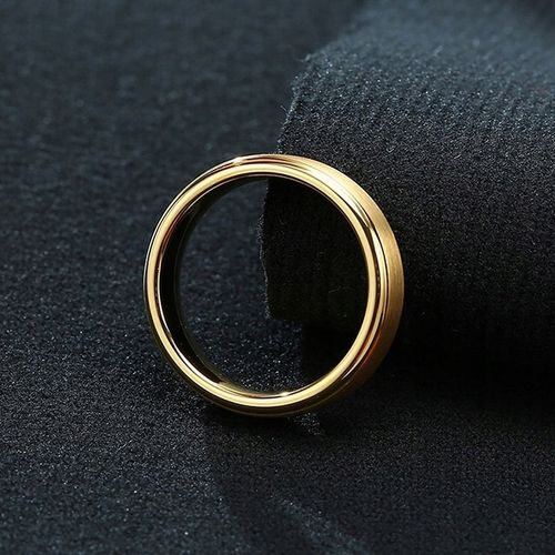 18K ZŁOTA OBRĄCZKA FAZOWANA Z WOLFRAMU MATOWA r.20 na Arena.pl