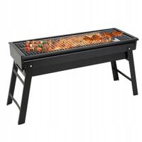 GRILL TURYSTYCZNY PRZENOŚNY OGRODOWY SKŁADANY WĘGLOWY 60 x 22 CM