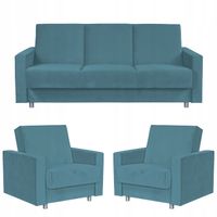 Zestaw mebli wypoczynkowy Alicja wersalka kanapa fotele Family Meble pastel