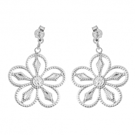 SREBRNY KOMPLET DUŻE KWIATY PRÓBA SREBRA 925 zdjęcie 3