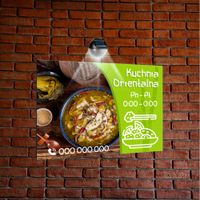nadruk UV TABLICZKA reklamowa z lampą led 40x30 dibond KUCHNIA ORIENTALNA
