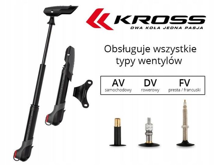 Pompka rowerowa ręczna KROSS AQUILO uniwersalna zdjęcie 2
