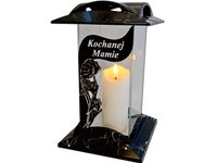 MAMA MAMIE ZNICZ KBM RÓŻA CZARNY MARMUR+ŚWIECA LED