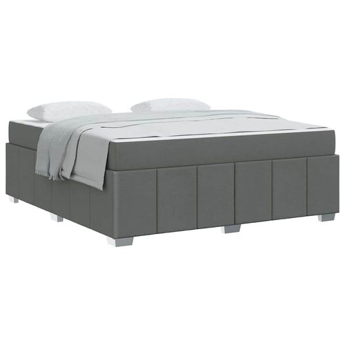 Ramka łóżka z materacem ciemno szary 180 x 200 cm tkanina na Arena.pl