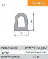 USZCZELKA SAMOPRZYLEPNA CZARNA DGP 8*10 MB - 50 MB - USZ SD-43X