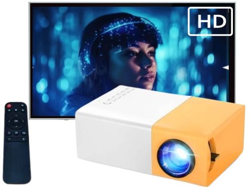 PRZENOŚNY MINI RZUTNIK PROJEKTOR LED FULL HD LAPTOPA TABLETA ZESTAW + PILOT na Arena.pl