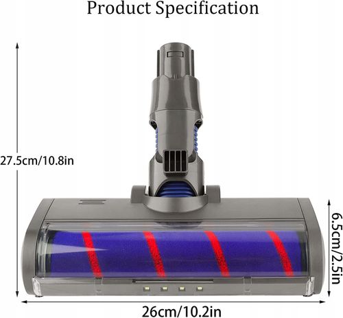 SZCZOTKA LED DO DYSON V7 V8 V10 V11 V15 MIĘKKA na Arena.pl