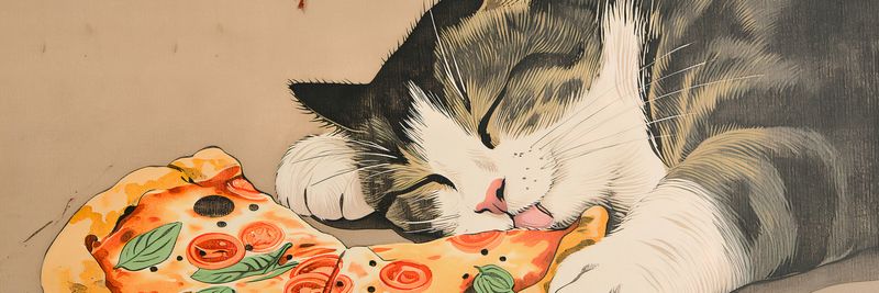 Plakat 91,5x30,5cm Pizza Dla Kota zdjęcie 1