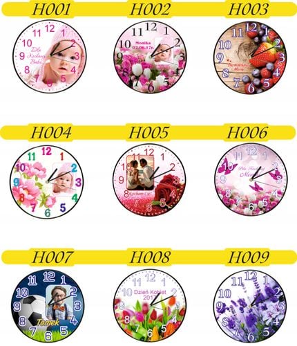 ZEGAR ścienny PREZENT duży wybór wzorów + IMIONA DATA twój tekst na Arena.pl