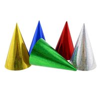 Czapeczki papierowe kolorowe holograficzne, 5 szt.