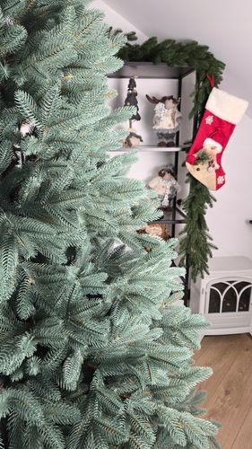 Ekskluzywna Sztuczna Choinka 100% PE 3D ŚWIERK SILVER sky 180 cm LUX na Arena.pl