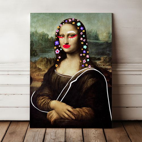 Obraz na płótnie Mona Lisa w kwiatach 70x100 cm na Arena.pl