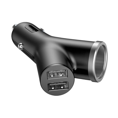 Baseus ładowarka samochodowa Y Type 2USB + gniazdo czarna na Arena.pl