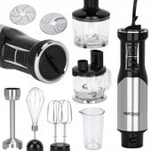 KRAFTDELE BLENDER KUCHENNY 1500W +AKCESORIA 11el. SREBRNY 12 TRYBÓW KD4182