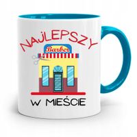 Kubek Błękitny Dla Fryzjera Najlepszy W Mieście Z Nadrukiem Ze Zdjęciem