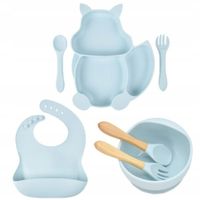 ZESTAW DO KARMIENIA DLA DZIECI NIEMOWLĄT KOMPLET NACZYNIA SILIKONOWE 7 elem